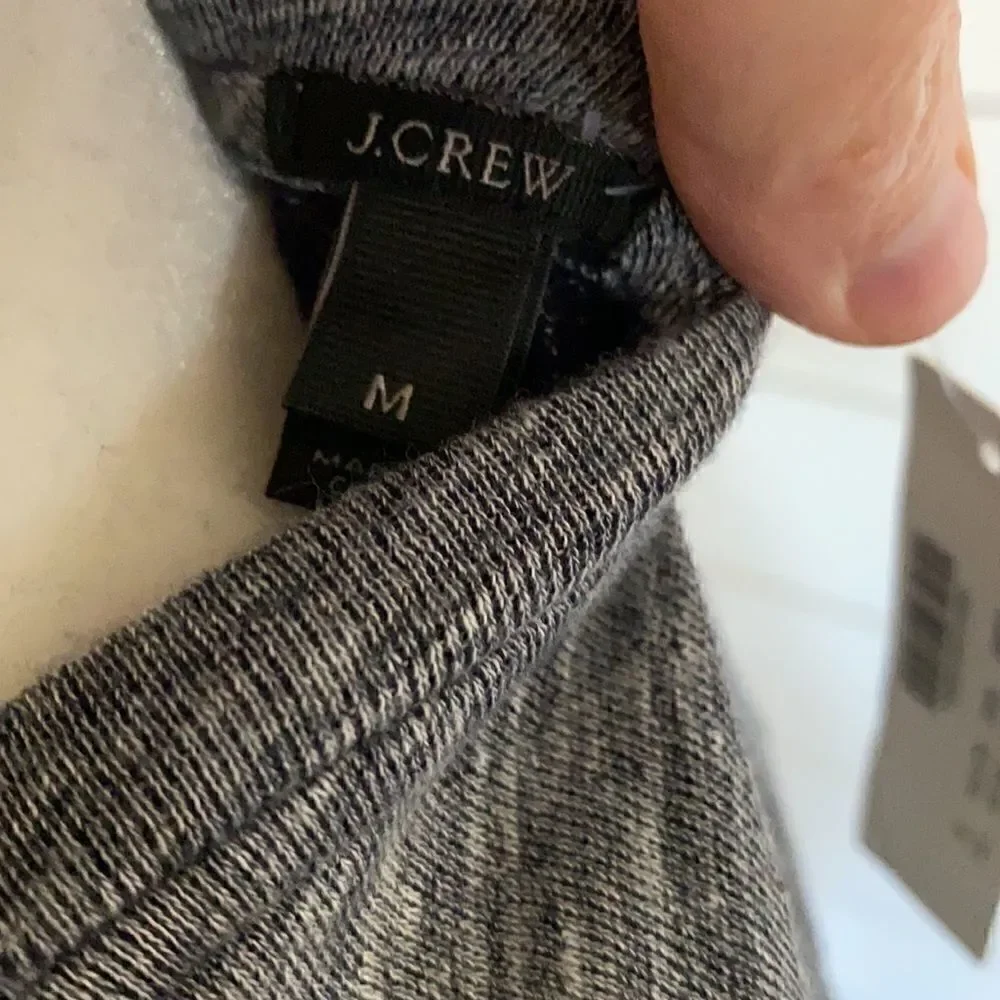 J. Crew | J. Crew Ruched Knit Dress Marled Blue Gray  Sweatshirt Dress NWT | M